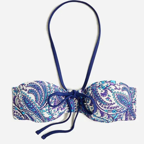 J. Crew Other - J.Crew Halter-neck bandeau bikini top in purple paisley Size 34C
